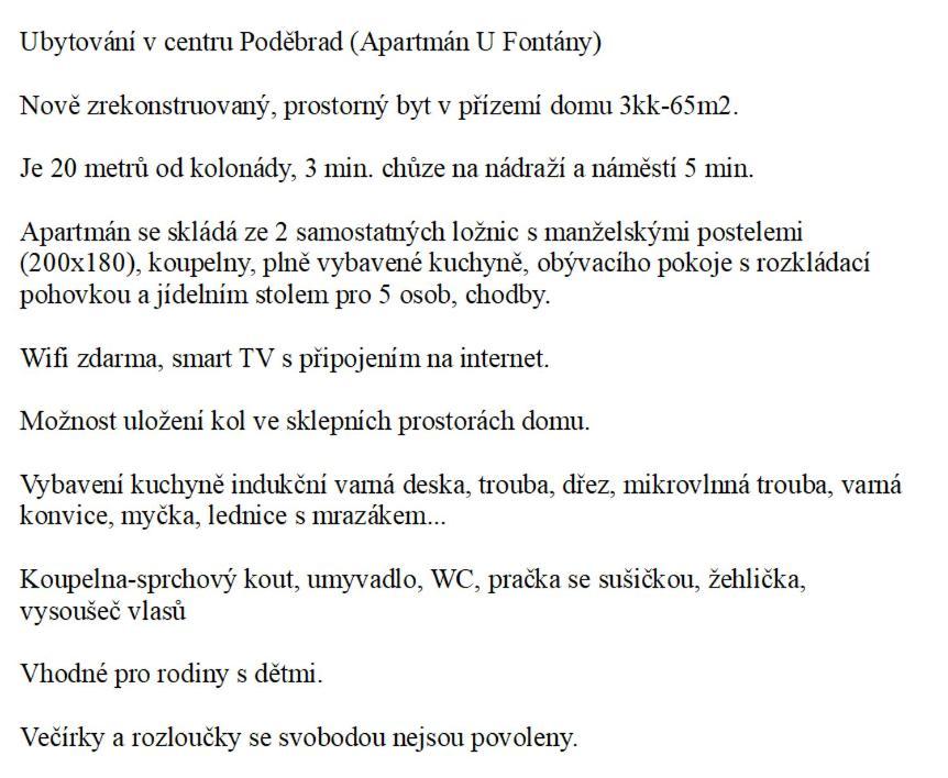 פודבראדי Apartman U Fontany מראה חיצוני תמונה